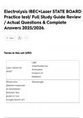 Electrolysis IBEC&plus;Laser STATE BOARD Practice test&sol; Full Study Guide Review &sol; Actual Questions & Complete Answers 2025&sol;2026&period;