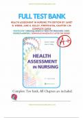 TEST BANK For Health Assessment in Nursing&comma; 7th Edition by Weber&comma; Verified All Chapters 1 - 34&comma; Complete Newest Version