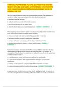 MATERNAL&sol;PEDIATRIC HESI PRACTICE QUESTIONS AND ANSWERS NEWEST UPDATED 2024&sol;2025 A COMPLETE EXAM SOLUTION WITH 100&percnt; CORRECT CONFIRMED&sol;DETAILED ANSWERS BEST RATED TO SCORE A&plus; FOR PASS