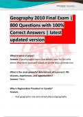 Geography 2010 Final Exam &vert; 800 Questions with 100&percnt; Correct Answers ACTUAL EXAM QUESTIONS AND CORRECT DETAILED ANSWERS &lpar;VERIFIED ANSWERS&rpar; &vert;&vert;ALREADY GRADED A&plus;&vert;&vert;NEWEST VERSION &lpar; 2025&sol;2026&rpar;