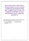 RELATIVITY RCA TEST FINAL  EXAM NEWEST ACTUAL EXAM  COMPLETE QUESTIONS WITH   100&percnt; CORRECT DETAILED AND  VERIFIED ANSWERS ACTUAL  BRAND-NEW EXAM ALREADY  GRADED A&plus; 
