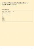 Cervical and Thoracic Spine Test Questions&sol; & Expertly  Verified Answers&period;