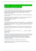 Nicet Highway Construction Level 1 and 2 Questions and Answers