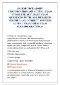 SALESFORCE ADMIN  CERTIFICATION 2025 ACTUAL EXAM  COMPLETE ACCURATE EXAM  QUESTIONS WITH 100&percnt; DETAILED  VERIFIED AND CORRECT ANSWERS  ACTUAL BRAND-NEW EXAM  ALREADY GRADED A&plus;