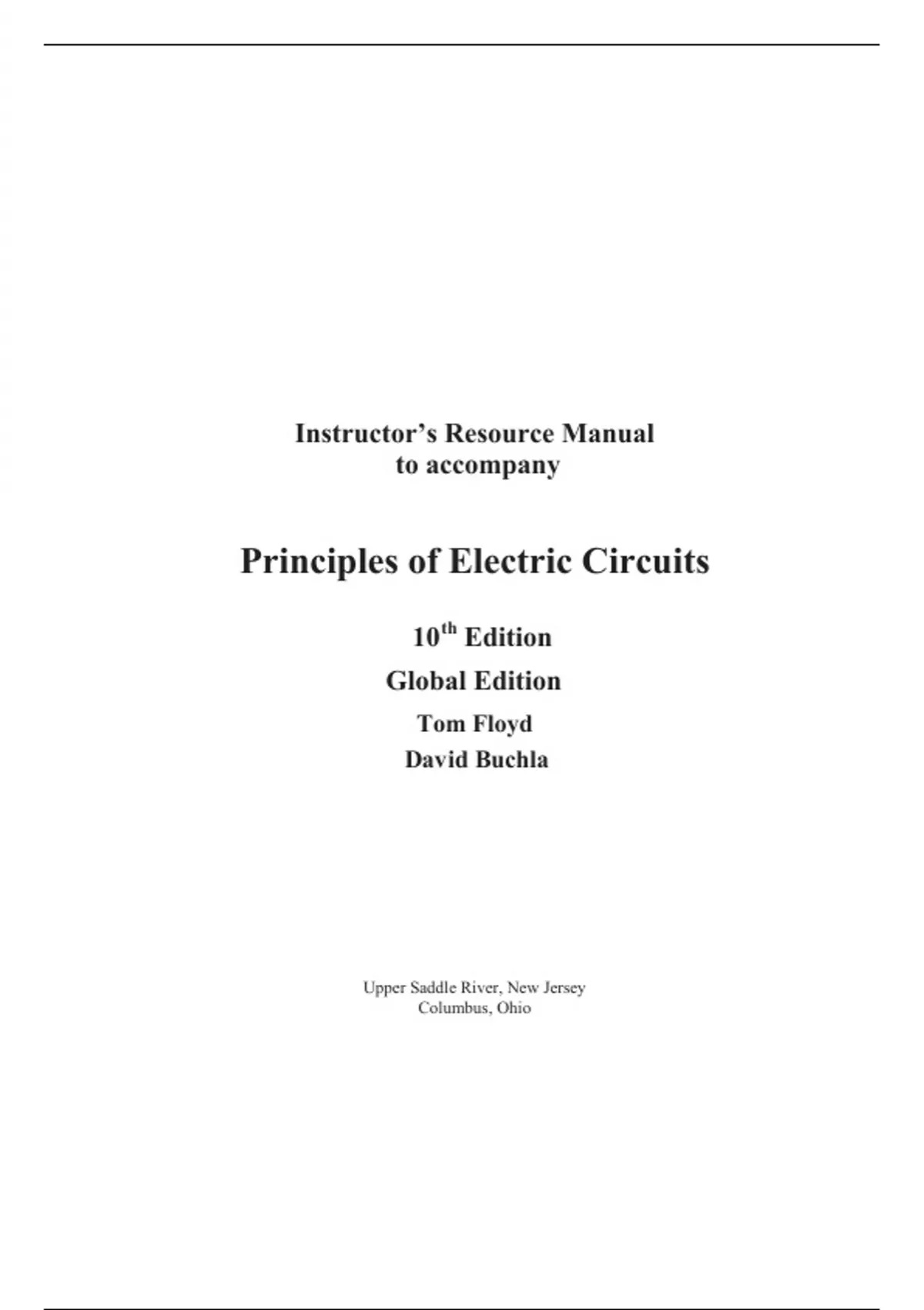 Electrical Principles Pdf Solution Manual For Principles of Electric Circuits Conventional ...