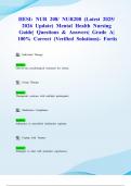 HESI&colon; NUR 208&sol; NUR208 &lpar;Latest 2025&sol; 2026 Update&rpar; Mental Health Nursing Guide&vert; Questions & Answers&vert; Grade A&vert; 100&percnt; Correct &lpar;Verified Solutions&rpar;- Fortis