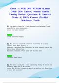 Exam 1&colon; NUR 208&sol; NUR208 &lpar;Latest 2025&sol; 2026 Update&rpar; Mental Health Nursing Review&vert; Questions & Answers&vert; Grade A&vert; 100&percnt; Correct &lpar;Verified Solutions&rpar;- Fortis