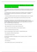 Pharmacoeconomics Midterm Exam with Complete Solutions