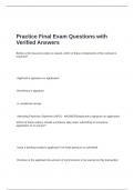 Practice Final Exam Questions with Verified Answers