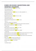 CHEM 135 EXAM 3 QUESTIONS AND VERIFIED ANSWERS