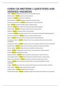CHEM 135 MIDTERM 1 QUESTIONS AND VERIFIED ANSWERS