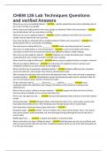 CHEM 135 Lab Techniques Questions and verified Answers