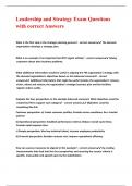 Leadership and Strategy Exam Questions with correct Answers