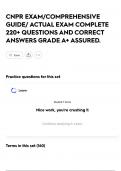 CNPR EXAM&sol;COMPREHENSIVE GUIDE&sol; ACTUAL EXAM COMPLETE 220&plus; QUESTIONS AND CORRECT ANSWERS GRADE A&plus; ASSURED&period;