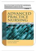 Advanced Practice Nursing&colon; Essential Knowledge for the Profession 3rd Edition by Susan M&period; DeNisco&comma; Anne M&period; Barker &vert;&vert;ALL CHAPTERS&vert;&vert;VERIFIED ANSWERS&vert;&vert;GURANTEE A&plus;&vert;&vert;COMPLETE TEST BANK                                                           