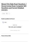 Illinois CNA State Exam Questions &sol; Newest Actual Exam Complete 160&plus; Questions and Correct Detailed Answers&period;