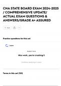 CNA STATE BOARD EXAM 2024-2025 &sol; COMPREHENSIVE UPDATE&sol; ACTUAL EXAM QUESTIONS & ANSWERS&sol;GRADE A&plus; ASSURED