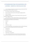 ATI RESPIRATORY PRACTICE QUESTIONS AND ANSWERS &ndash; ESSENTIAL FOR EXAM SUCCESS