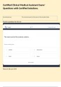 Certified Clinical Medical Assistant Exam&sol; Questions with Certified Solutions&period;
