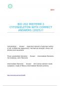 BIO 202 MIDTERM 3 CYTOSKELETON WITH CORRECT ANSWERS &lpar;2025&rpar;&excl;&excl;