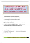SSI Instructor Training Course Review &lpar;2025-04&rpar; &lbrack;SSI ITC&rsqb; Exam Questions and Answers 100&percnt; Pass