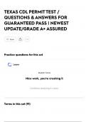 TEXAS CDL PERMIT TEST &sol; QUESTIONS & ANSWERS FOR GUARANTEED PASS &vert; NEWEST UPDATE&sol;GRADE A&plus; ASSURED