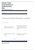 Chapter 1 Exam&sol; Actual Questions & Verified Answers&comma; 2025&period;
