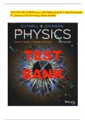Test Bank for Physics&comma; 12th Edition John D&period; Cutnell&comma; Kenneth W&period; Johnson&comma; David Young&comma; Shane Stadler