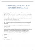 ATI Practice Questions with Complete Answers &ndash; 2025 Edition &vert; Comprehensive Exam Prep