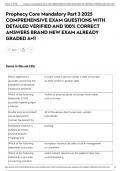 Prophecy Core Mandatory Part 3 2025 COMPREHENSIVE EXAM QUESTIONS WITH DETAILED VERIFIED AND 100&percnt; CORRECT ANSWERS BRAND NEW EXAM ALREADY GRADED A&plus;&excl;&excl;