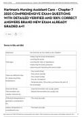 Hartman's Nursing Assistant Care - Chapter 7 2025 COMPREHENSIVE EXAM QUESTIONS WITH DETAILED VERIFIED AND 100&percnt; CORRECT ANSWERS BRAND NEW EXAM ALREADY GRADED A&plus;&excl;&excl;