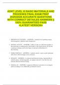 ASNT LEVEL III BASIC MATERIALS AND  PROCESES FINAL EXAM PREP  2025&sol;2026 ACCURATE QUESTIONS  WITH CORRECT DETAILED ANSWERS &vert;&vert;  100&percnt; GUARANTEED PASS  <LATEST VERSION> 