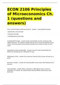 ECON 2106 Principles of Microeconomics Ch&period; 1 &lpar;questions and answers&rpar;&period;