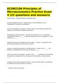 ECON2106 Principles of Microeconomics Practice Exam 4 &lpar;22 questions and answers&rpar;