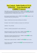 Pest Control - Public Health ACTUAL  UPDATED     Exam Questions and  CORRECT Answers 