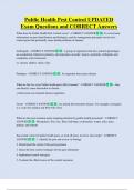 Public Health Pest Control UPDATED      Exam Questions and CORRECT Answers