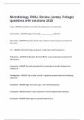 Microbiology FINAL Review &lpar;Jersey College&rpar; questions with solutions 2025