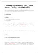 CDT Exam &vert;  Questions with 100&percnt; Correct Answers &vert; Verified &vert; Latest Update 2025