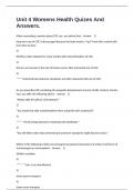 Unit 4 Womens Health Quizes And Answers&period;