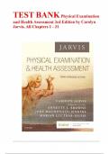 Physical Examination and Health Assessment &lpar;3rd Edition&rpar; &vert; Complete Test Bank &ndash; Chapters 1&ndash;31 &vert; Carolyn Jarvis   9781771721547