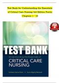 TEST BANK FOR UNDERSTANDING THE ESSENTIALS OF CRITICAL CARE NURSING 3RD EDITION BY KATHLEEN