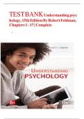Understanding Psychology &lpar;15th Edition&rpar; &vert; Complete Test Bank &ndash; Chapters 1&ndash;17 &vert; Robert S&period; Feldman   9781260829464