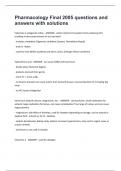 Pharmacology Final 2005 questions and answers with solutions