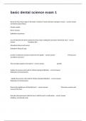 basic dental science exam 1 questions with all complete and verified solutions graded a&plus;