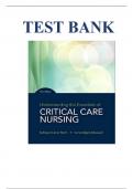 Understanding the Essentials of Critical Care Nursing 3rd Edition by Perrin Test Bank