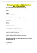 Entrepreneurship Series &lpar;DECA&rpar; Questions with Correct Answers