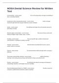 HOSA Dental Science Review for Written Test Questions With Correct Accurate Answers Success Guaranteed Pass&period;