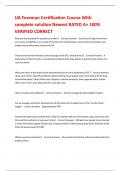 UA Foreman Certification Course With complete solution Newest RATED A&plus; 100&percnt; VERIFIED CORRECT 