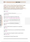 APHY 101 Ivy Tech Final Exam Study Guide  Questions with Detailed Verified Answers  &lpar;100&percnt; Correct Answers&rpar; &sol;Already Graded A&plus; 