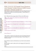 EPIC CLN 251&sol;252 Sample Exam Questions  with Detailed Verified Answers &lpar;100&percnt; Correct  Answers&rpar; &sol;Already Graded A&plus; 